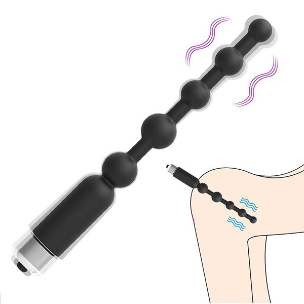 Anální vibrátor Dlouhé anální korálky Sexuální hračky pro ženy Gay Muži Masáž prostaty Produkt pro dospělé Silikonová zátka na tupo Stimulace bodu G