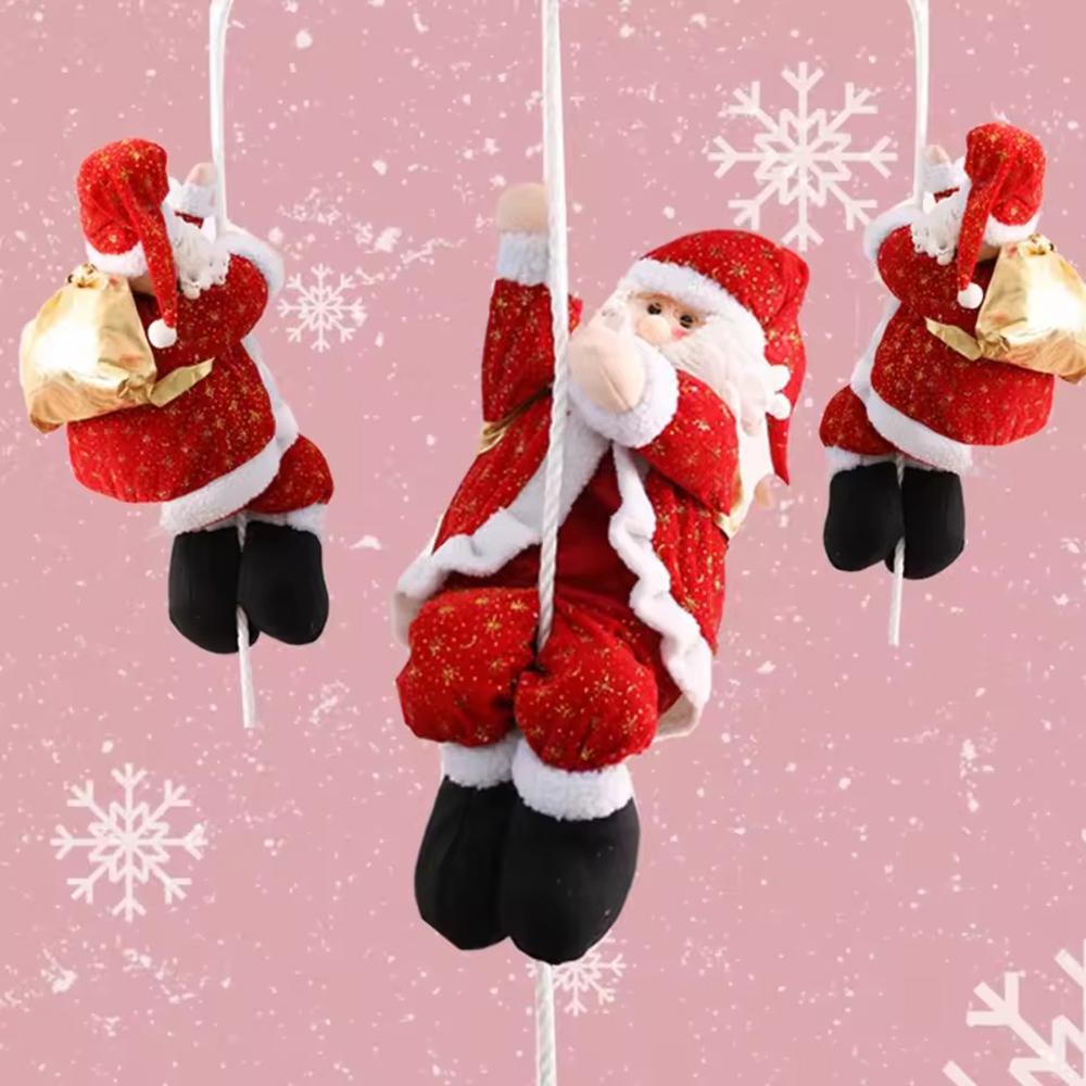Merry Christmas Hanging Santa Claus Climbing Rope Doll Pendant Christmas Tree Ornament Xmas Decorations
