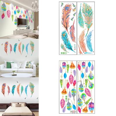 Wall Pasting Painted Oil Painting Creative Color Feather Living Room Bedroom Decorative Painting