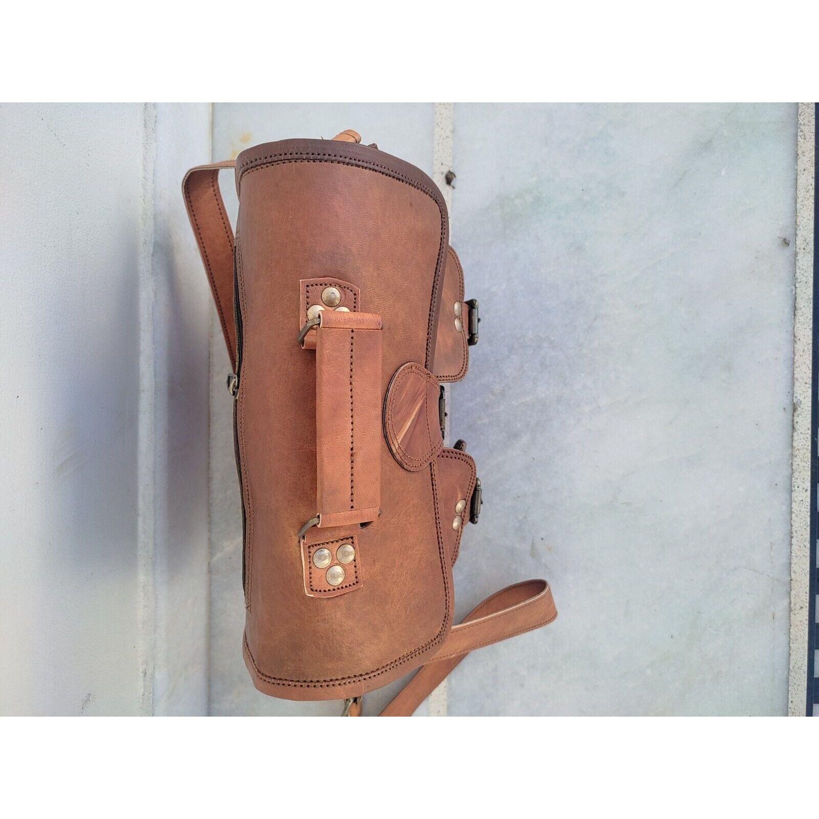 Классическая офисная сумка-мессенджер из натуральной коричневой козьей кожи ручной работы — фото 5