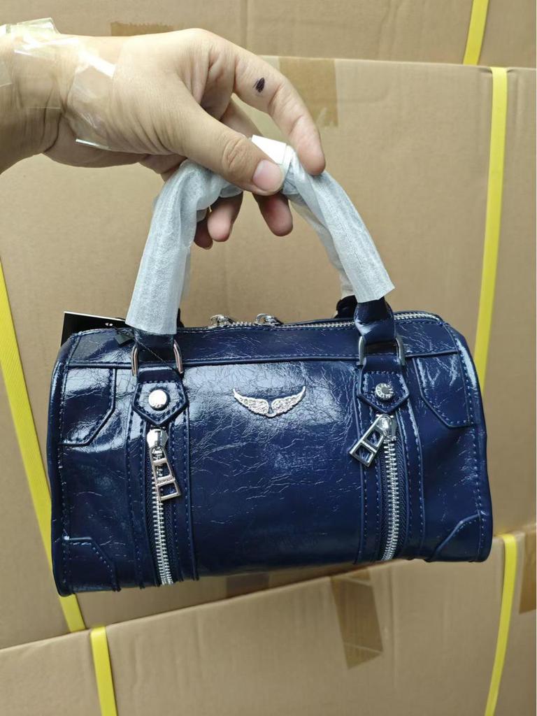 Ekskluzywna torebka na ramię ze skóry lakierowanej z graffiti 2025 z klasycznym wzorem skrzydeł