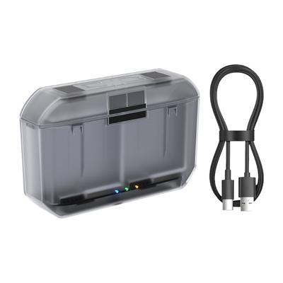 Portable Charging Case With Magnetic Closure Intelligent Protections System Double Slot For Action 5Pro/4/3/Osmo360 Batteries