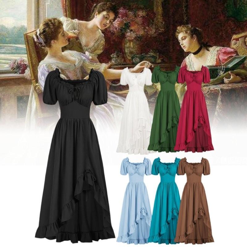 Medieval Lady Renaissance Gown Dress Cosplay Decoration Costume Set Performance