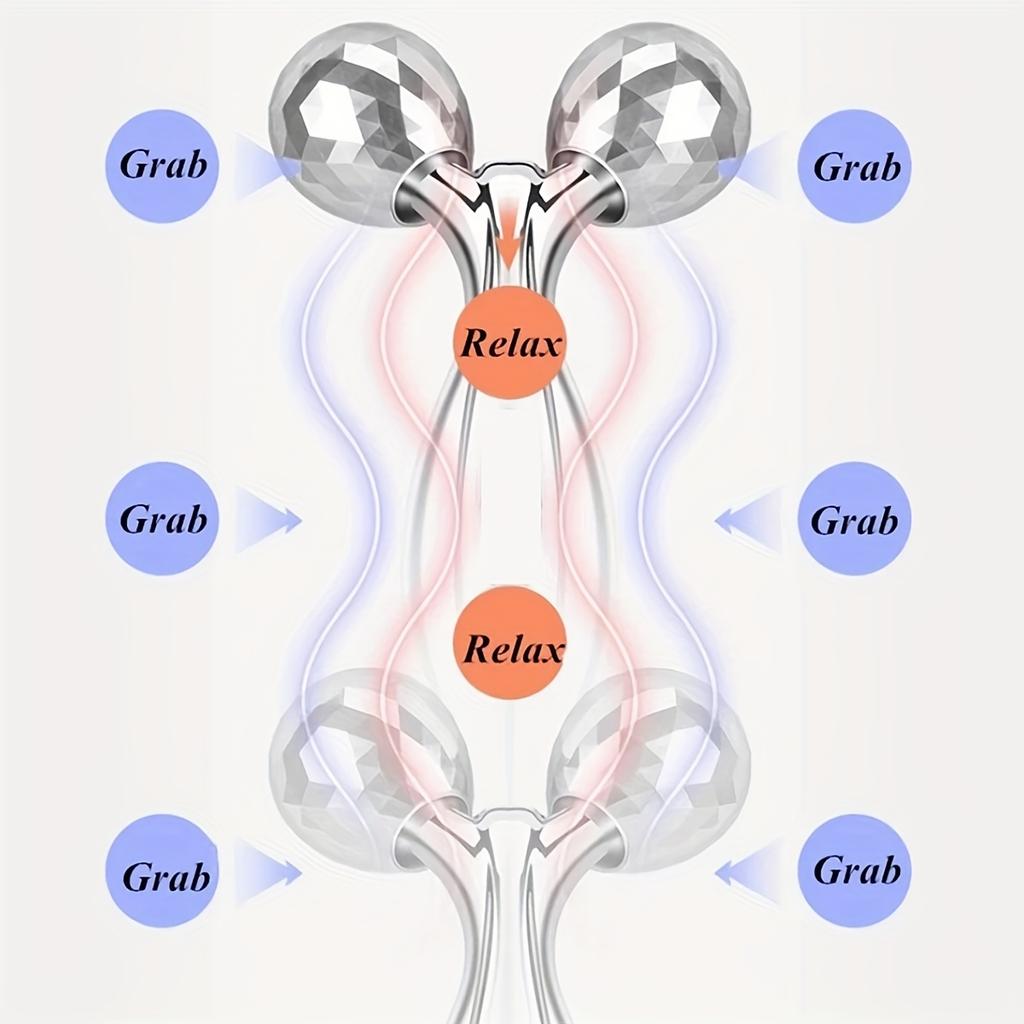 3D Roller Gesichtsmassagegerät, Gesichtsskulpturwerkzeug - Gesichtsmassagegerät Lifting-Tool Hautstraffung Reduziert Schwellungen Glättet Falten - Silbern