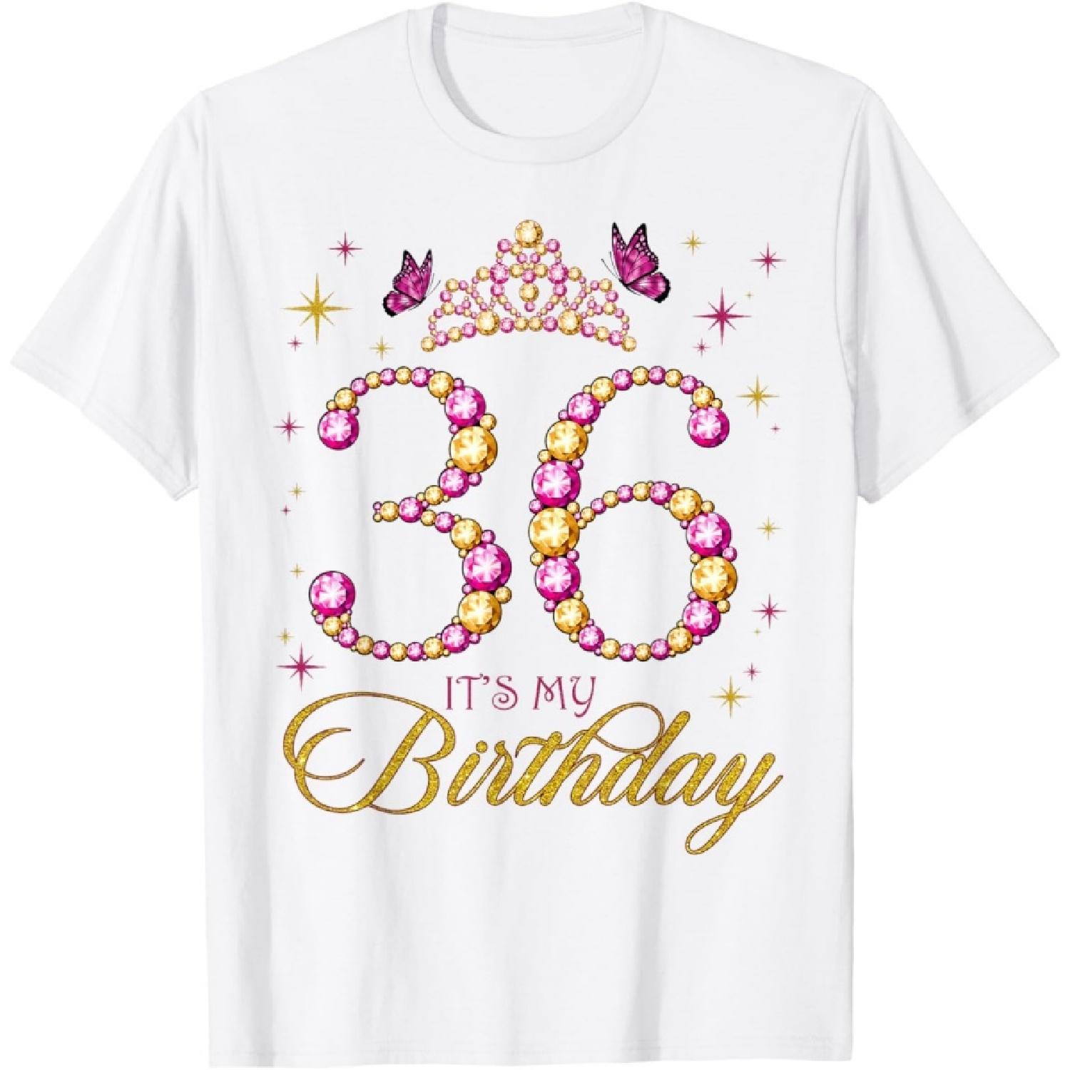 36 It s My Birthday 36th Birthday 36 Years Old Queen T-Shirt S