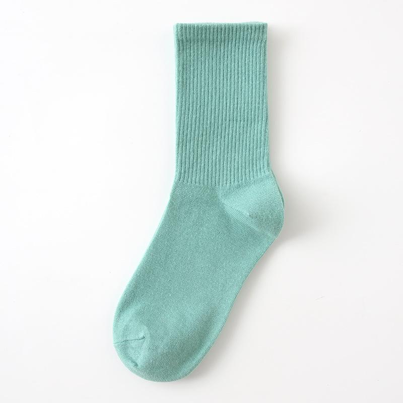 Female Spring and Autumn Thin Style Pure Color Candy Color Movement In The Tube Pile Socks