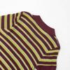 Spring 2025 Women's Striped Polo Collar Short Sleeve Top - European & American Style Fashion.
