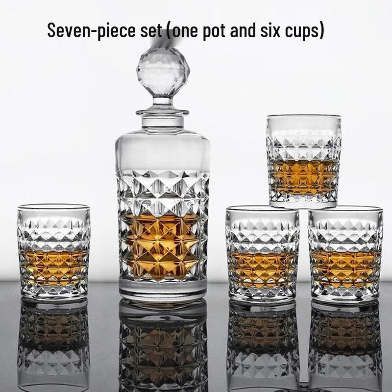 Handun 7-Piece Glass Whiskey Decanter and Glass Set