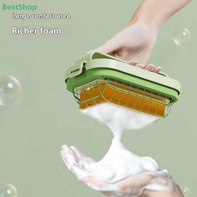 Hot Sale High-elastic Laundry Mesh Soap Box, Multi-functional Soap Foaming Box Draining Soap Storage Box