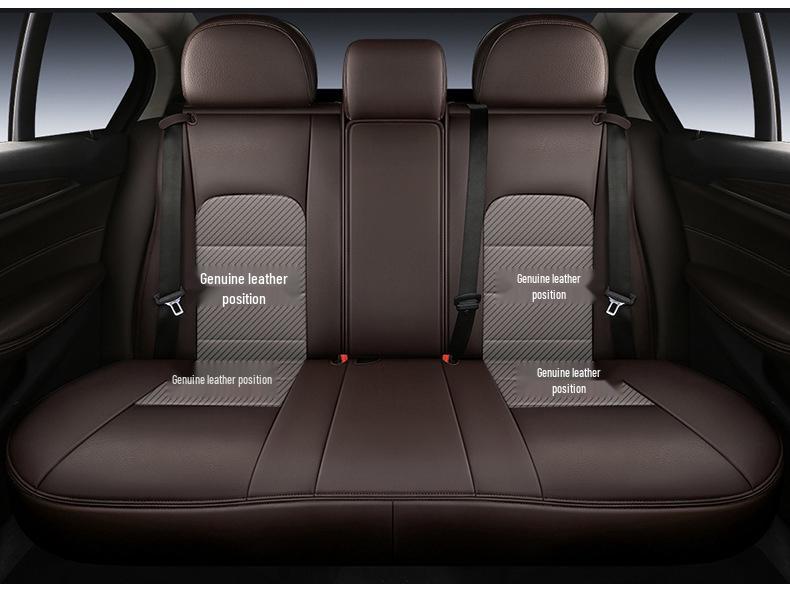 Genuine Leather Car Seat Cushion for 2015-2016 Ford Hatchback/Sedan - Full Wrap Design