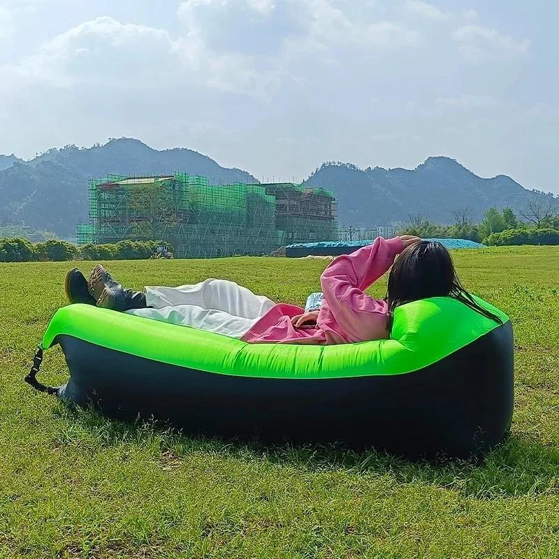 Trend Outdoor Products Быстрый надувной диван-кровать хорошего качества, надувной воздушный мешок, ленивый пляжный диван 240*70 см зелёный
