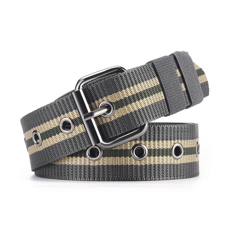 Canvas Belt Men'S Pin Buckle Imitation Nylon Knitted Student Green Unisex Belt Women