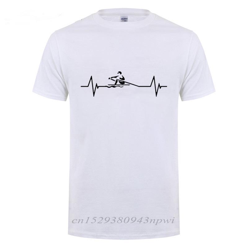Heartbeat Of Rowing TShirt Men Male Fashion Short Sleeve Kayaking T Shirt Round Neck Cotton Funny Canoeing Tshirt Summer Tops
