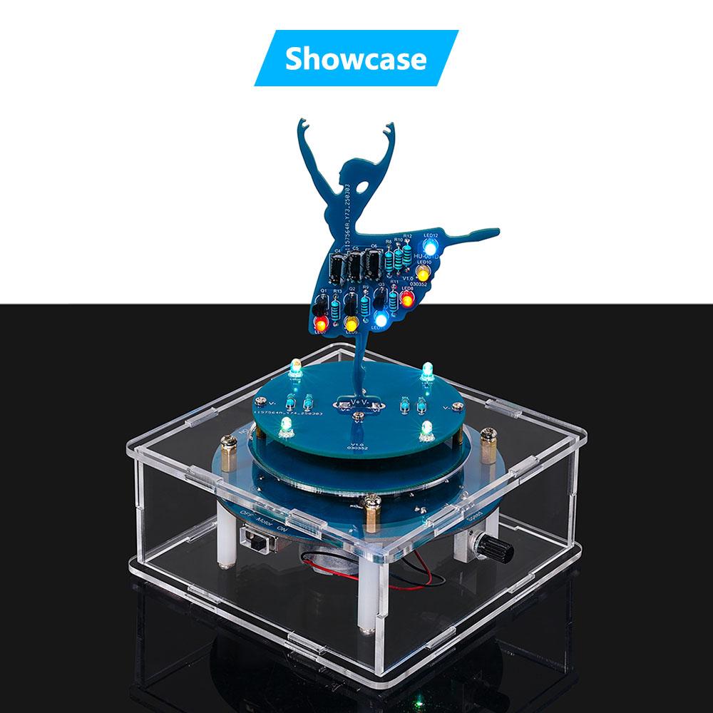 DIY Rotating Music Box Ballet Girl Welding Project Practice Assembly Flow Light Pendant DIY Electronic Kit Welding Parts