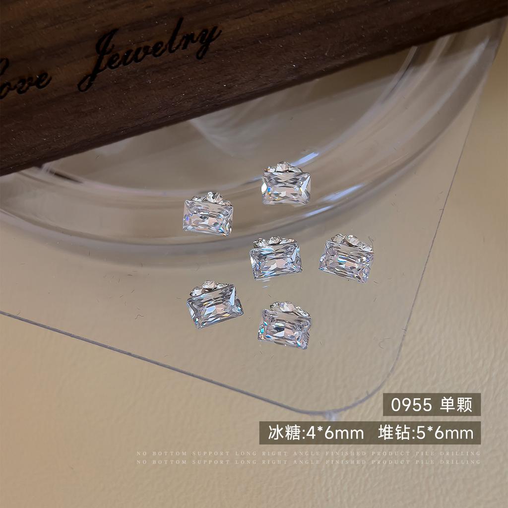 Sparkling Zircon Nail Art Pile Jewelry Light Luxury Versatile Transparent White No Bottom Support Rock Sugar Pigeon Egg Ball Finished Product