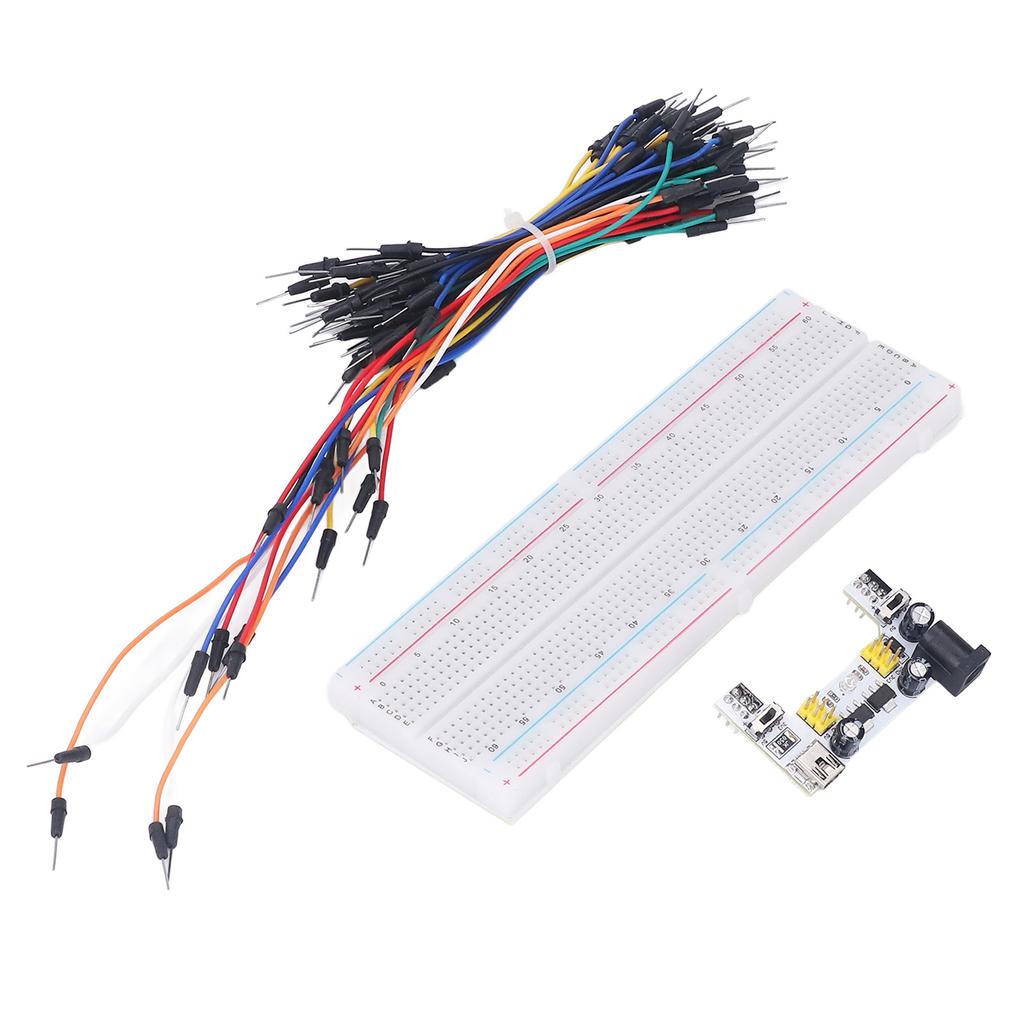 Breadboard Kit Electric 830 Tie Points for Beginner Starter with Power Supply Jumper Cables 12V