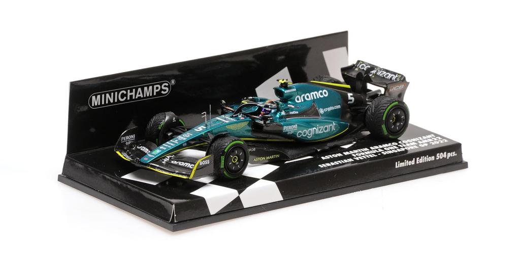 Minichamps Aston Martin Aramco Cognizant F1 Team AMR22 2022 Singapore GP Vettel 1/43 S.