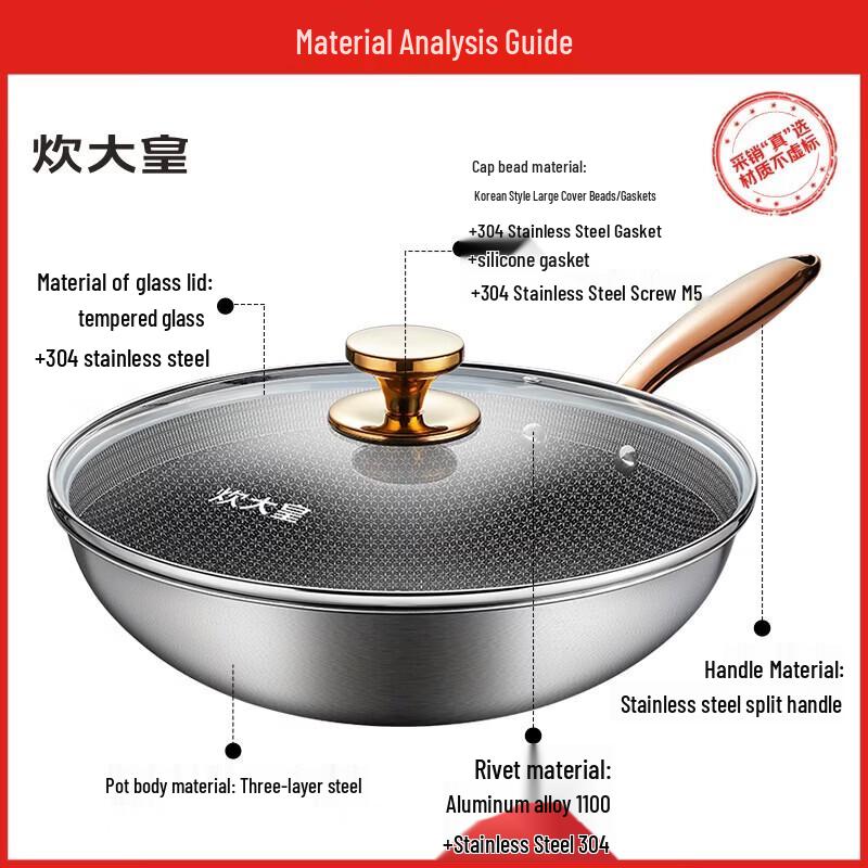 COOKER KING Multi-Layer Steel Non-Stick Wok
