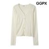 Shell Button See Through Linen Cardigan Gq6kg001f
