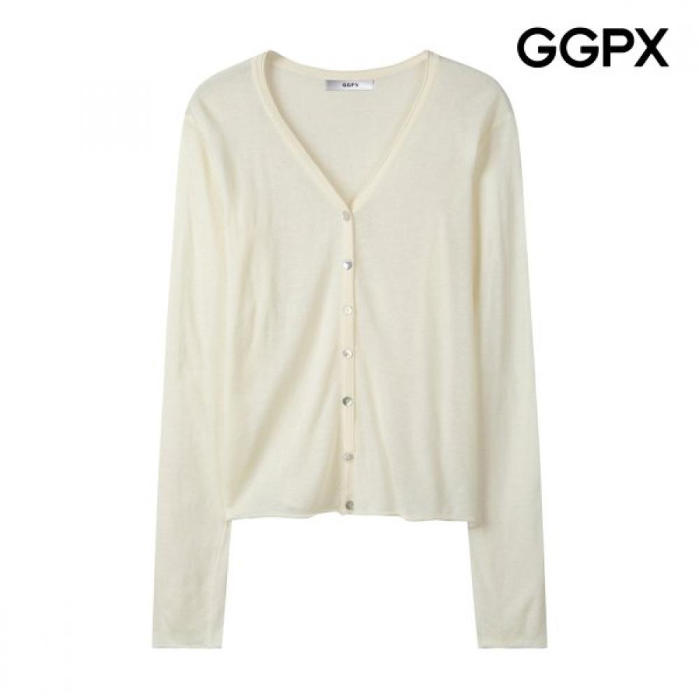 Ggpx New York Shell Button See Through Linen Cardigan Gq6kg001f creamy/F