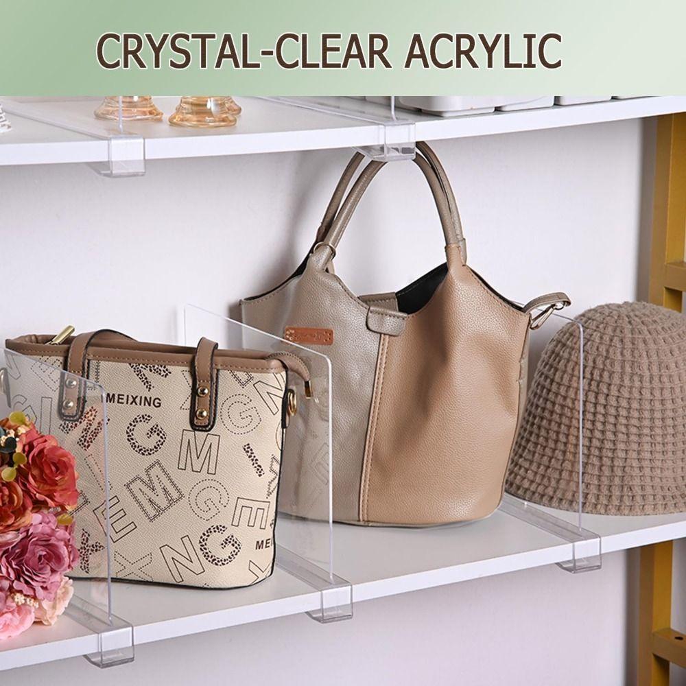 Closet Purse Organize Shelf Dividers Acrylic Shelf Separators In Closet  for Closet Organization