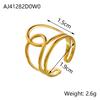 CARLIDANA Fashion Ins Geometric Irregular Hollow Muti Layer Chain 18K Gold Plated Stainless Steel Open Ring for Women Jewelry