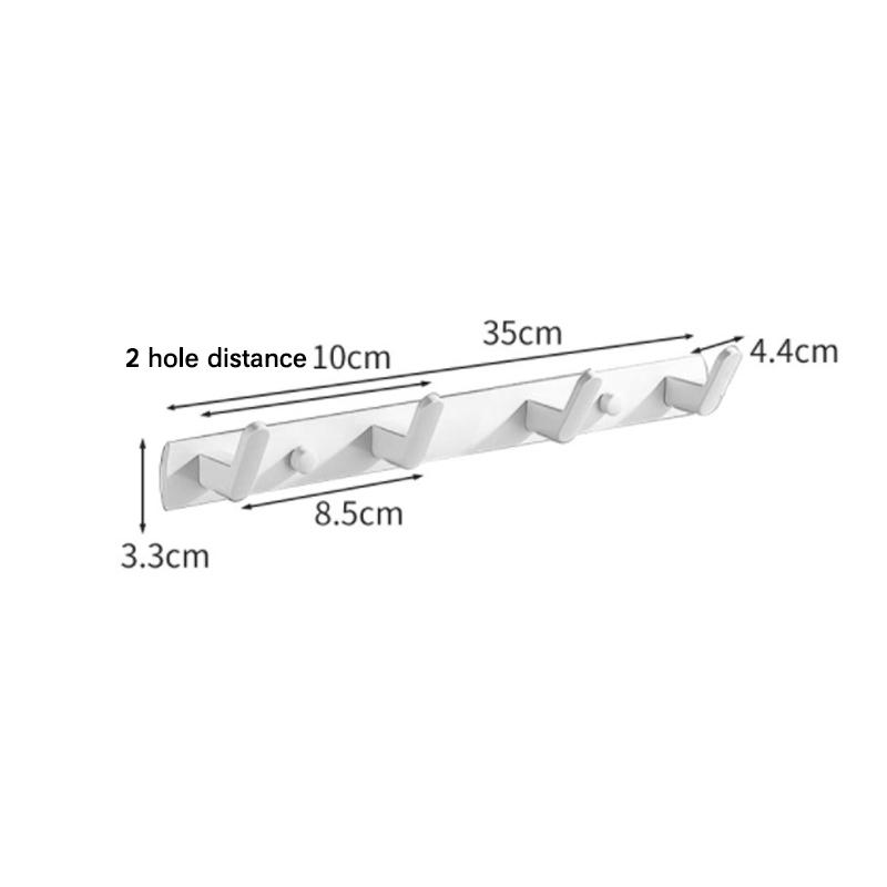 Aluminum Robe Hook Grey White Black Creative 3 4 5 6 Row Wall Hook for Bathroom Kitchen Lavatory Home Coat Towel Key Holder