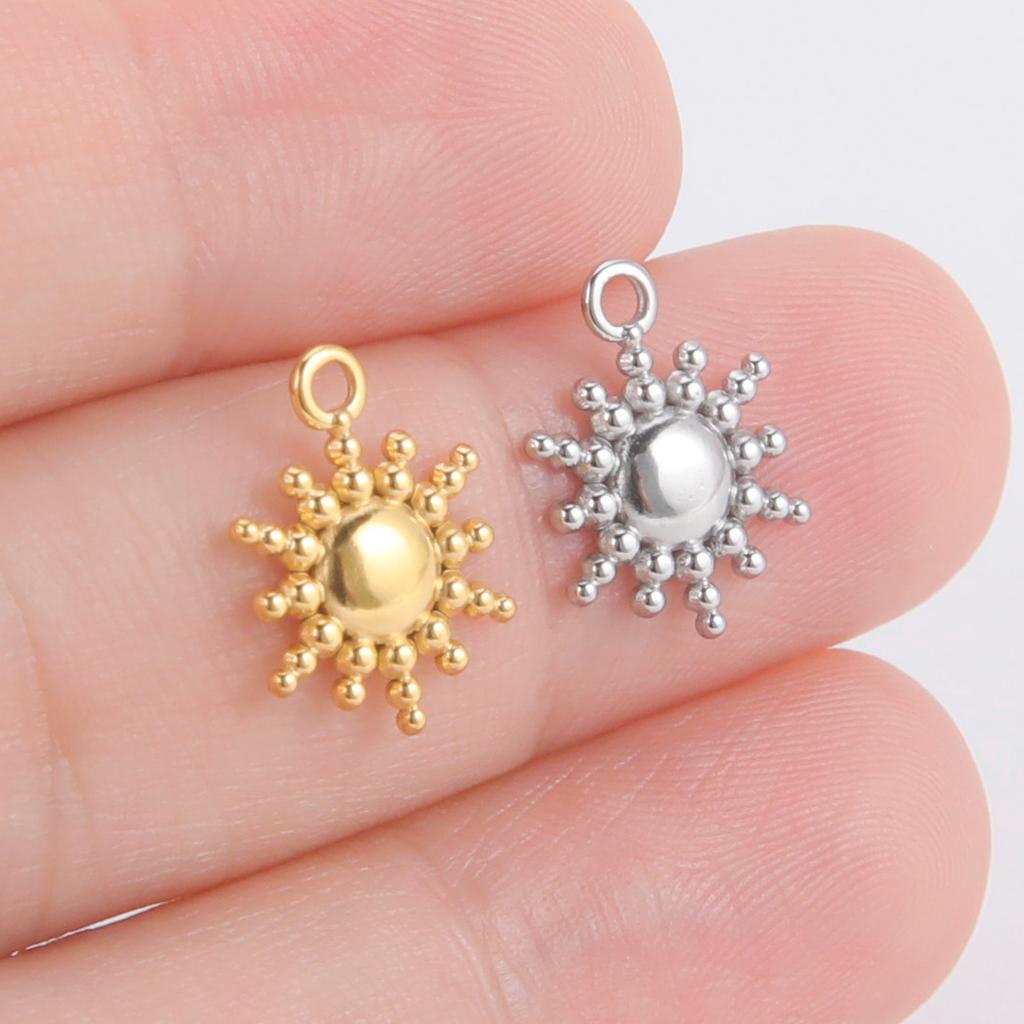 Teamer 5pcs North Star Sun Stainless Steel Charms for Jewelry Fashion Mini Pendant Charm DIY Jewelry Making Supplies wholesale