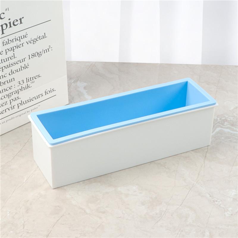 Plastic box + Silicone inner support Soap Mold 1200ml Mousse Cake Soap Mould DIY Multicolor Silicoen Loaf Cake Toast Mold