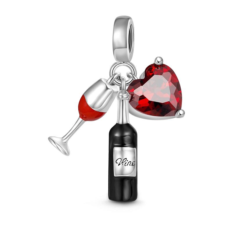 New Copper Red Wine Cup Coffee Cup Beverage Can Exquisite Charm Pendant Diy Beads Fit For Original Bracelets Women'S Jewelry