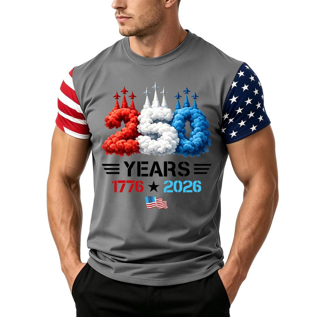 Men's Loose Fit Short Sleeve T Shirt Patriotic Flag Print Casual Summer Top Comfortable Lightweight Tee for Daily Wear