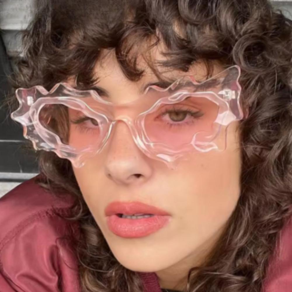 Attractive Glasses Women's Grey Fashion Y2k Punk Cat Eye Sunglasses Men Luxury Brand Irregular Sun Glasses Steampunk Eyewear Shades Lentes