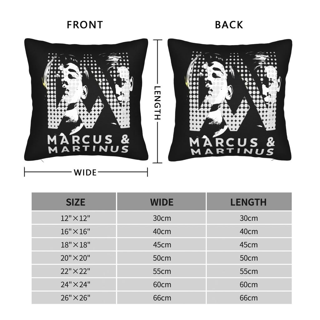 Marcus And Martinus MM Square Pillow Cases  Cushion Covers Funny Zipper Decorative Pillowcase for Home 4040cm