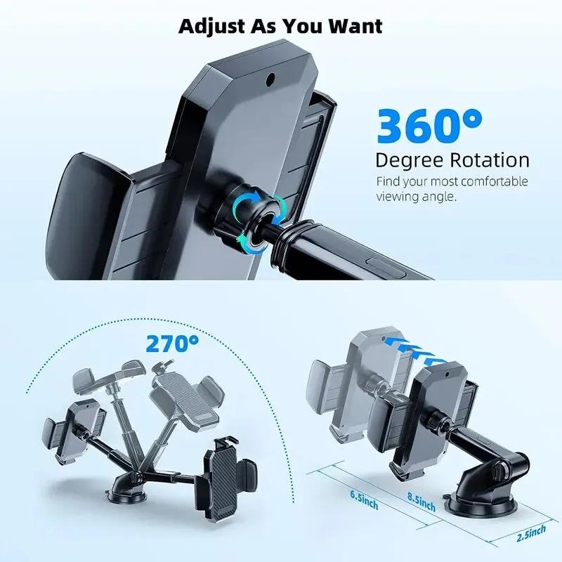 Universal Sucker Car Phone Holder 360° Windshield Car Dashboard Mount Mobile Cell GPS Navigation Support Bracket for Smartphones