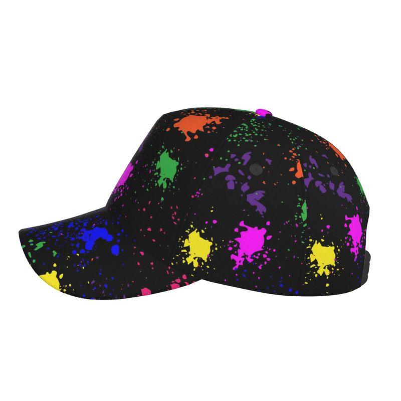 Colorful Paint Splatter Art Snapback Hat for Men Women Hip Hop Style Baseball Cap Adjustable Trucker Sun Hat