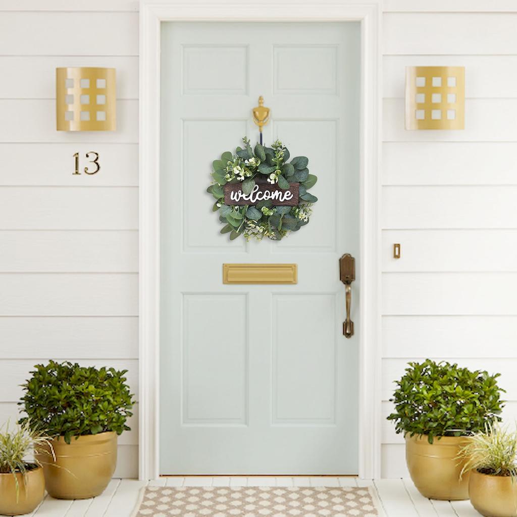 Plastic Sleeve Simulation Flower Wreath Door Decoration Flower Wreath Leaf Flower Wreath Party