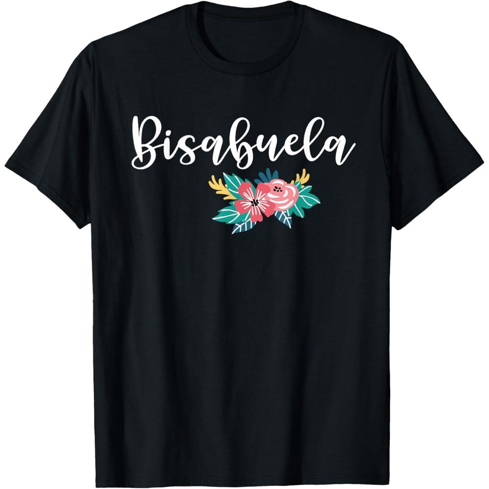 Bisabuela Pretty Floral Great Grandmother Baby Announcement T-Shirt S чёрный