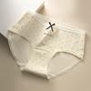 Female Spring and Summer Point Pure Cotton 10A Antibacterial Extended Skin Friendly Breathable Mid Waist Briefs