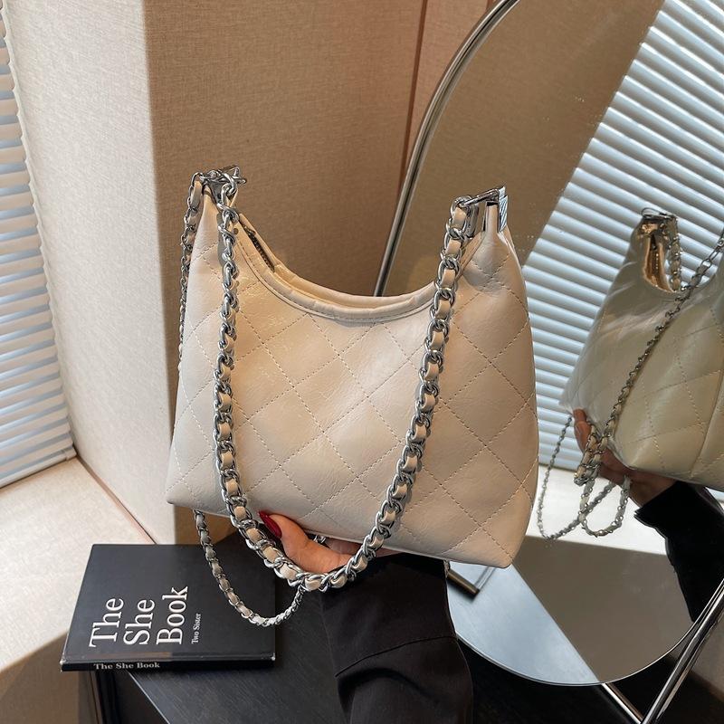 

Сумка-цепочка ромбовидной формы женская большой вместимости новая нишевая дизайнерская на плечо мессенджер весенне-летняя дорожная сумка-пельмень