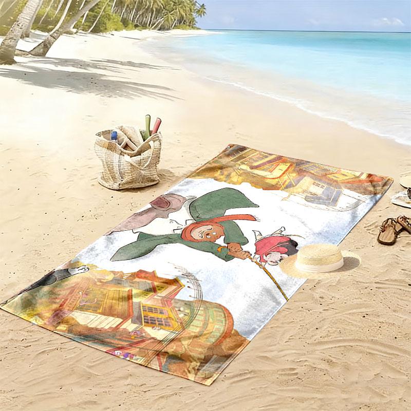 Ernest & Celestine Poster Print Beach Towel, Large Soft Quick Dry Towel for Beach Camping Swimming