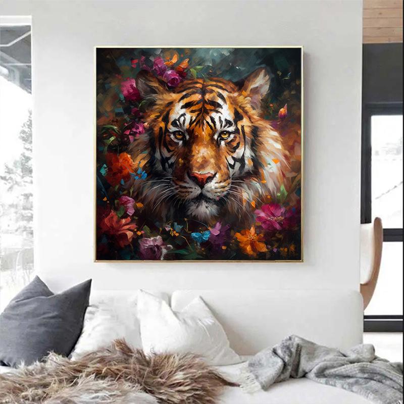 5d DIY Diamond Painting Cross Stitch Oil Painting Tiger Animals Diamond Embroidery Mosaic Full Round Drill Home Decor Arts