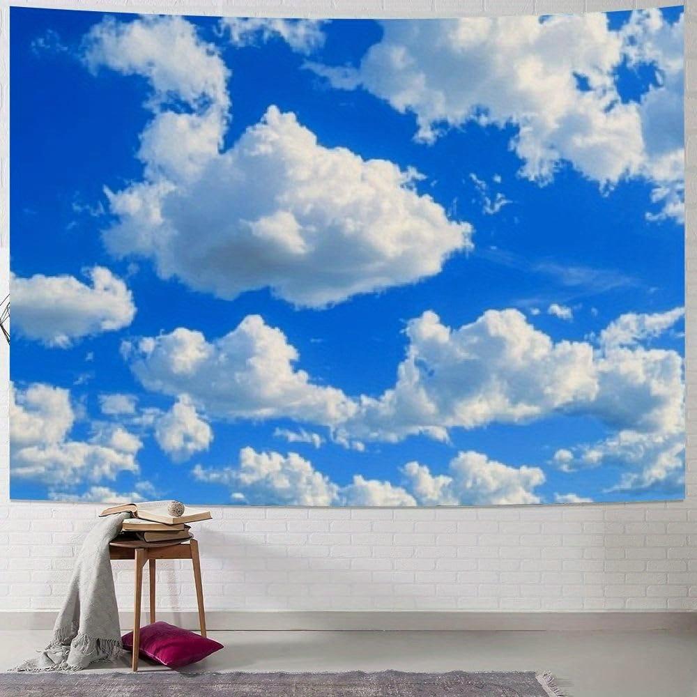 Arazzo con paesaggio nuvoloso, perfetto per un arredamento domestico sereno e unico, con un tocco di magia celeste e vibrazioni tranquille.