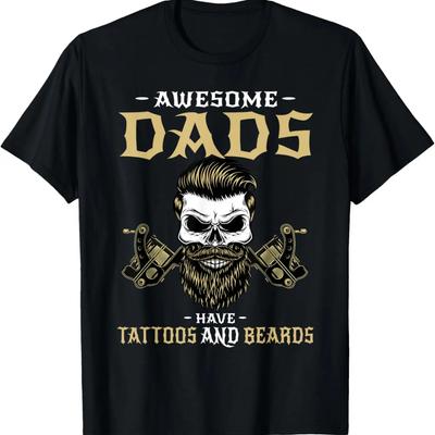 Tolle Väter haben Tattoos und Bärte Totenkopf T-Shirt