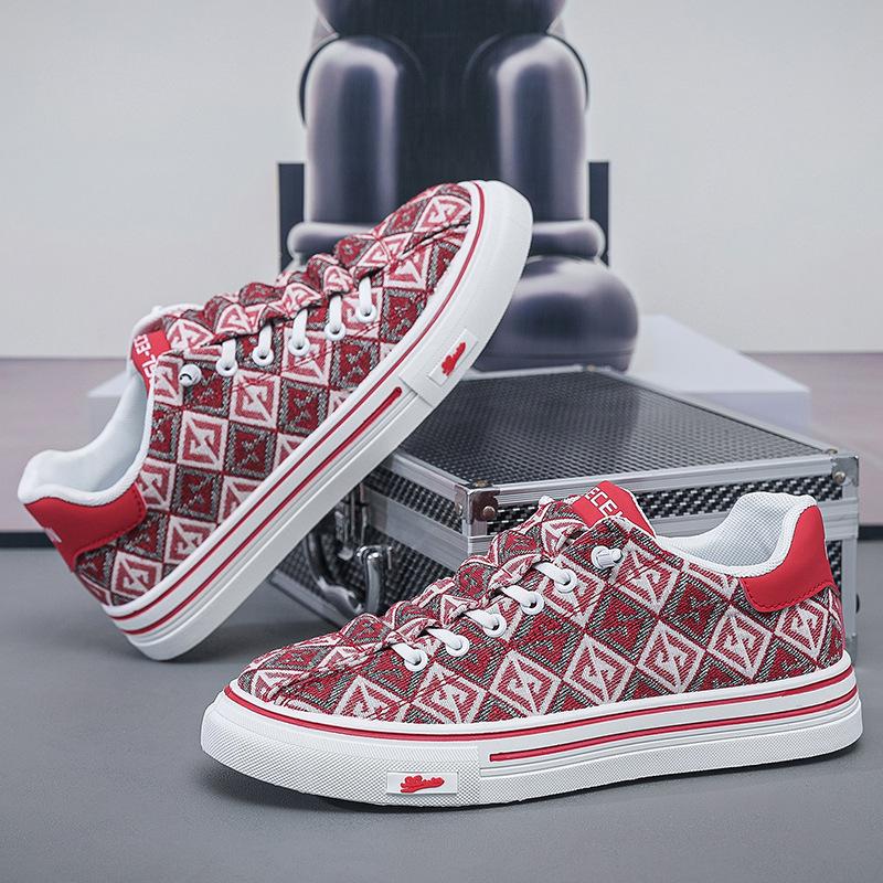 

Летняя парусиновая мужская обувь дышащая универсальная спортивная повседневная обувь на платформе с мягкой подошвой старый Пекин мужская нишевая трендовая обувь 45 красный