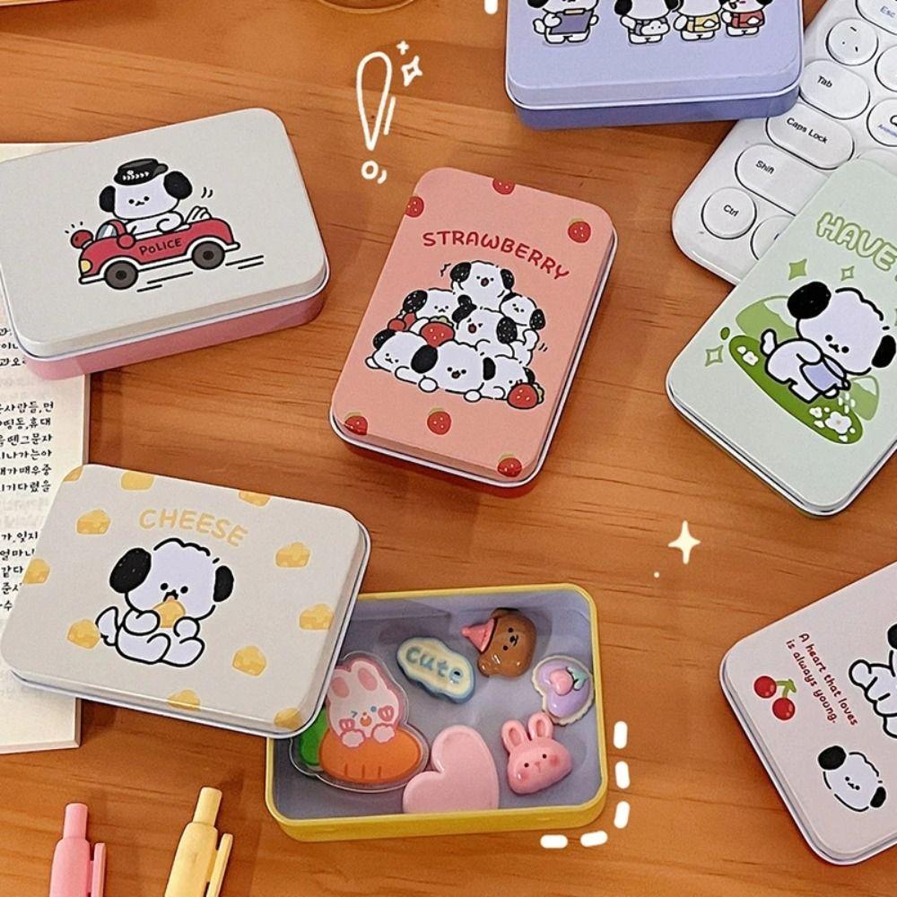 Rectangular Tinplate Box Cartoon Small Box Decoration Cute Storage Box  Jewelry