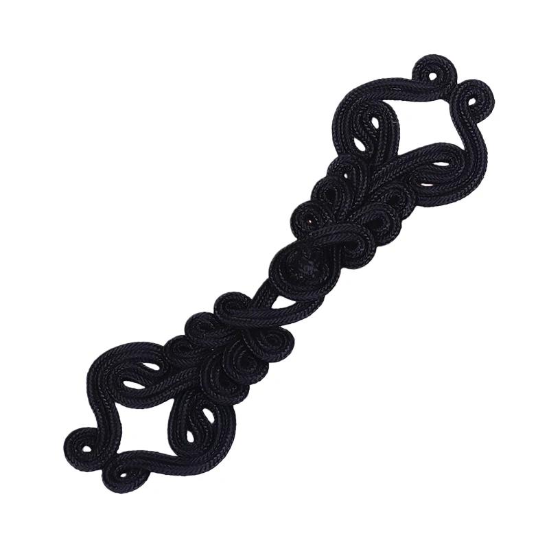 3Pcs Vintage Chinese Knot Button Gold Black Handmake Flower Fastener Button Chinese Knot Button Diy Cheongsam Tang Suit Applique 3pcs