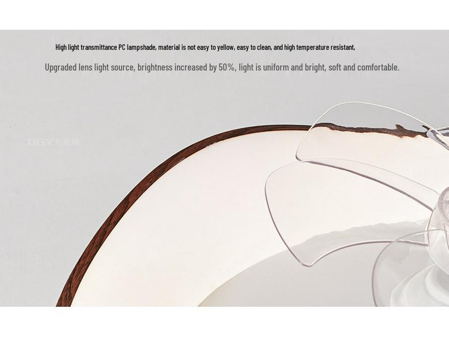 Mid-Century Walnut Wood Grain 360° Oscillating Fan Light for Bedroom or Children's Room