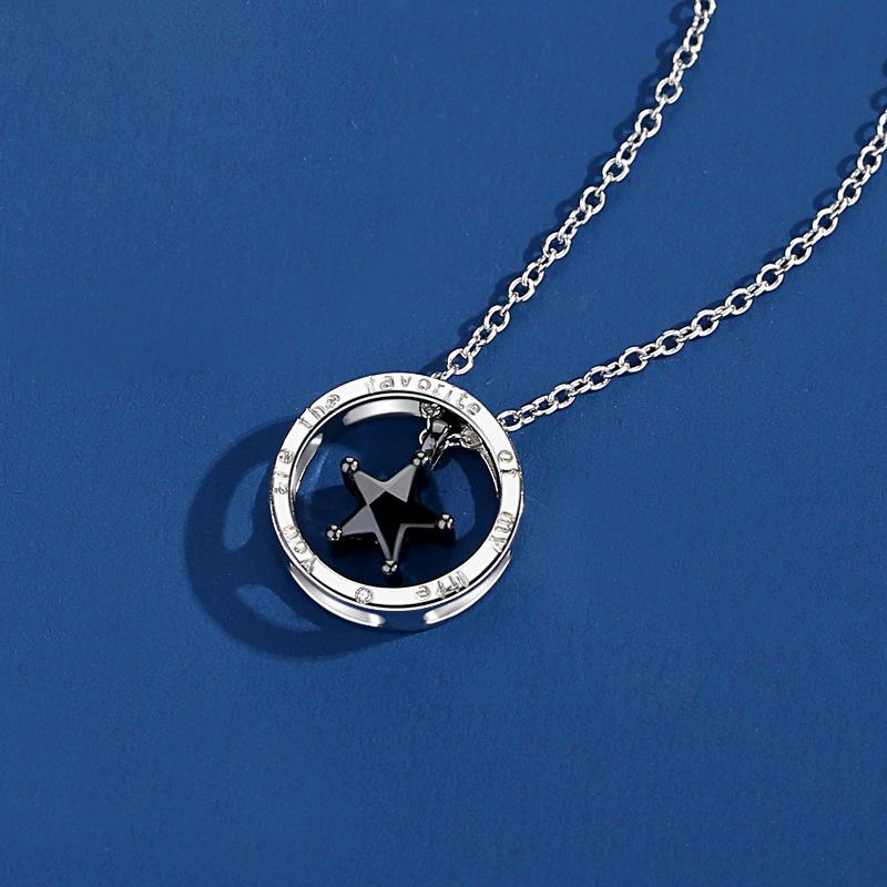 Original Star Wish Couple Necklace Korean Edition Fashion Temperament Versatile Lamp Luxury Pendant Men'S And Women'S Valentine'S Day Gifts