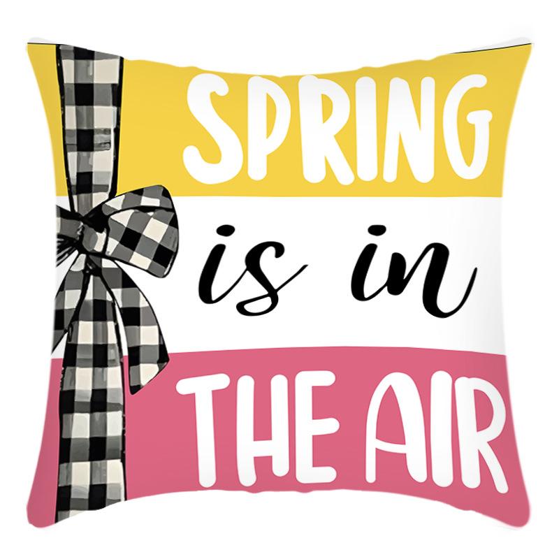 Fashionable Spring Flower Spring Elements Pillow Cover Linen Flower Cushion Pillow Cover