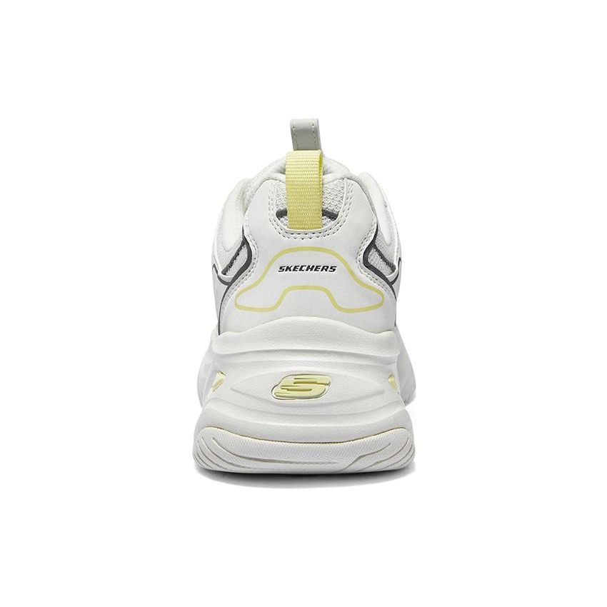 Skechers DLites 4.0 Tkanina Skóra Syntetyczna Modne Wygodne Niskie Codzienne Buty Damskie Trampki Białe 896256-NTMT